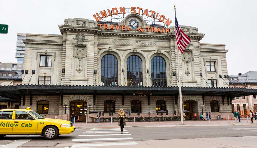 View of the Union Station building in Denver