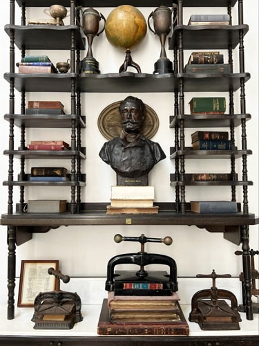 View of university antiques displayed inside the hotel