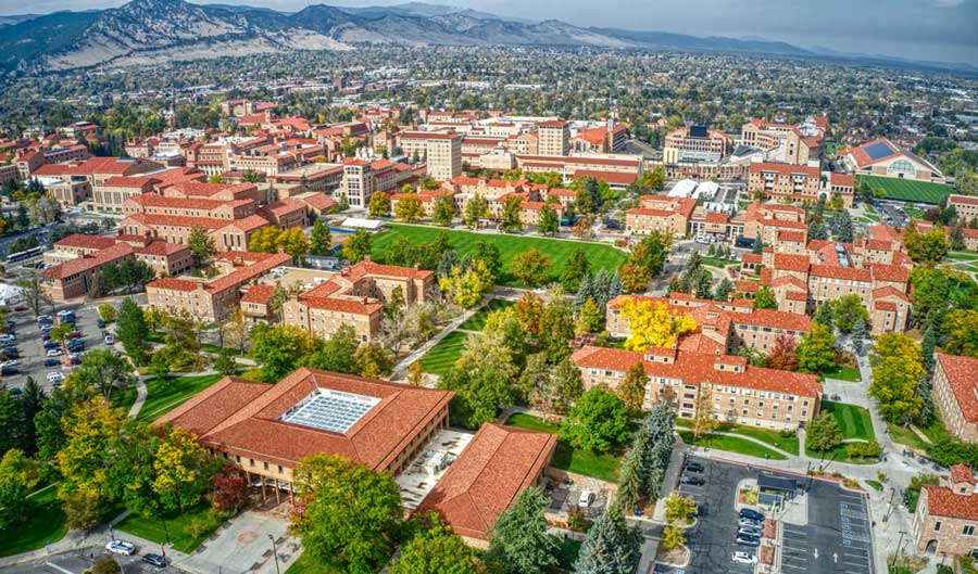 Aerial view of University of Colorado