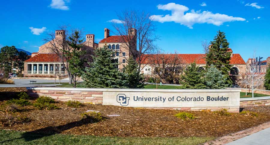 The University of Colorado Boulder sign on the entrance