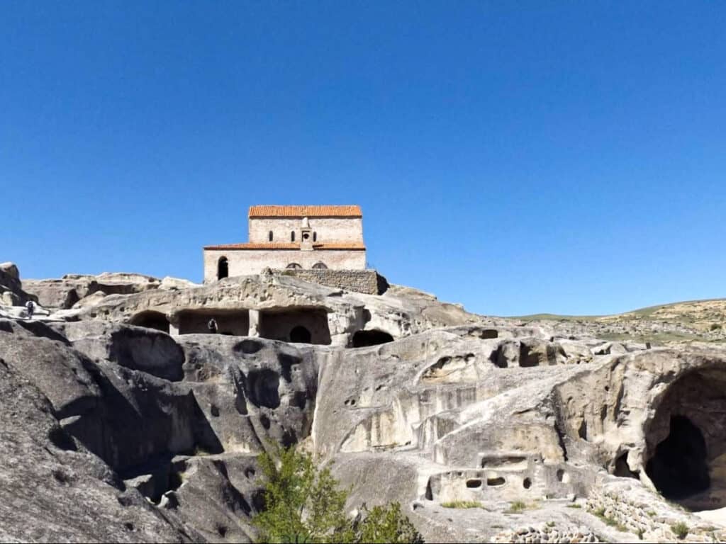 A chapel at the top of the ancient cave town in Uplistsikhe Cave City