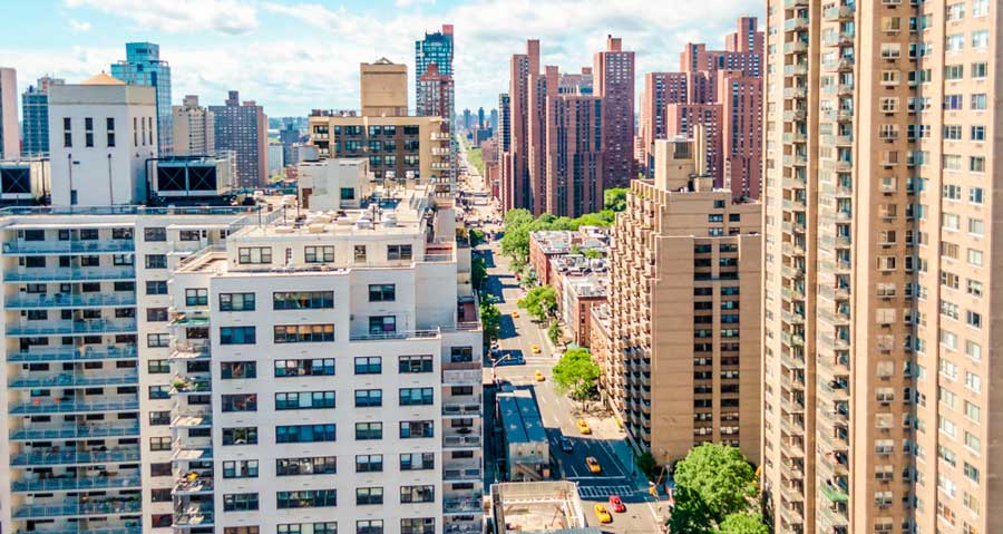 Overlooking view of buildings in Upper East Side Manhattan