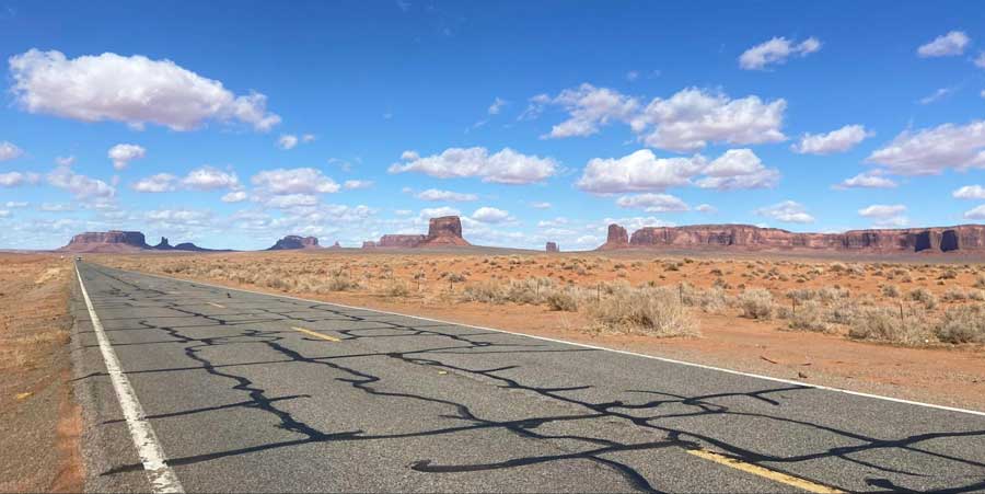 Blue sky over the Monument Valley in Utah