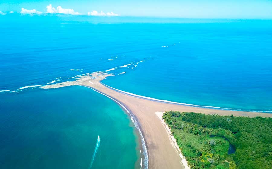 Aerial view of Uvita Beach National Park