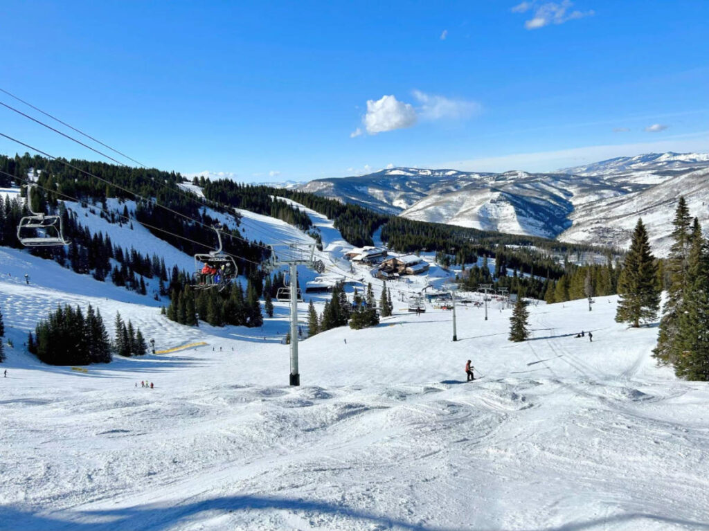 Clear blue sky over the Vail Resorts