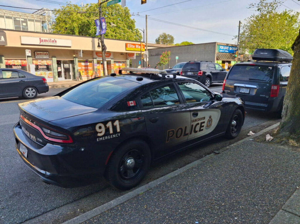 A Vancouver Police car parked on the street