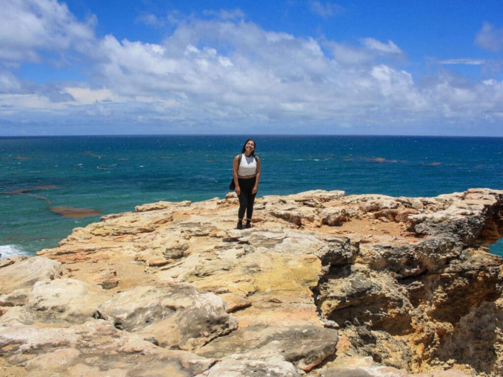 The author, Vanessa Ramos smiling for a photo at the Cabo Rojo Wildlife Refuge