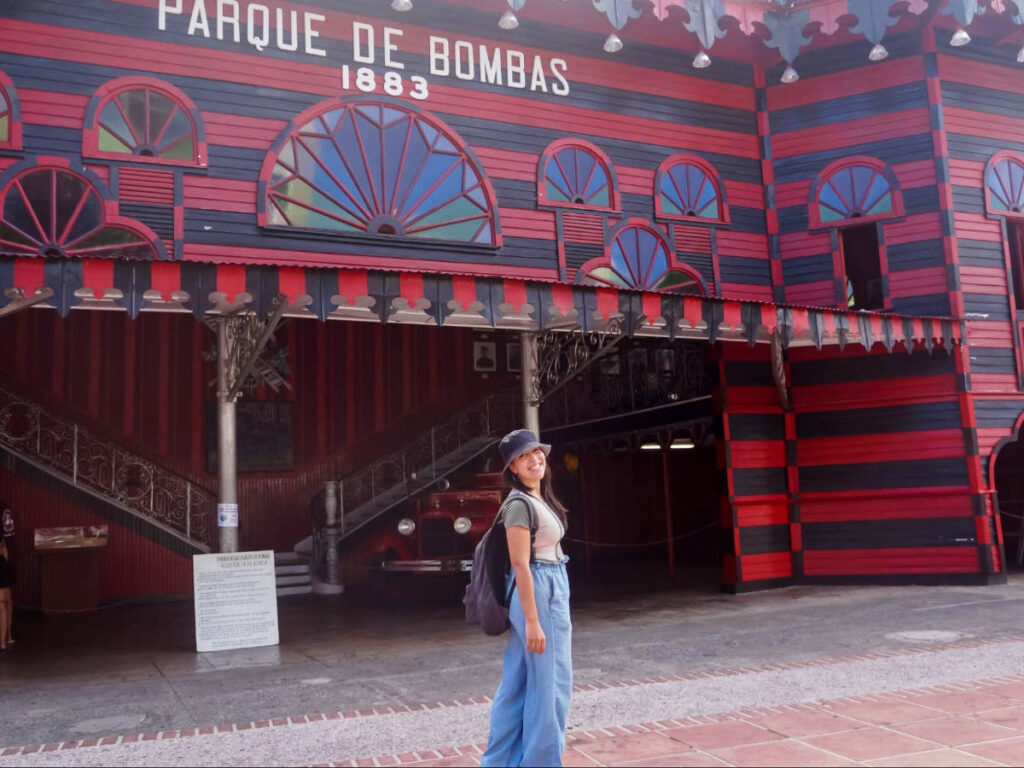 The author, Vanessa Ramos in front of Parque de Bombas