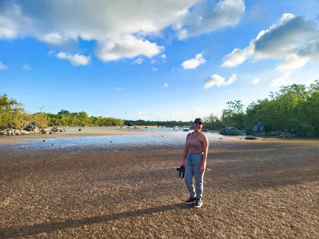 The author Vanessa Ramos, posing for a photo at the Guaniquilla Lagoon