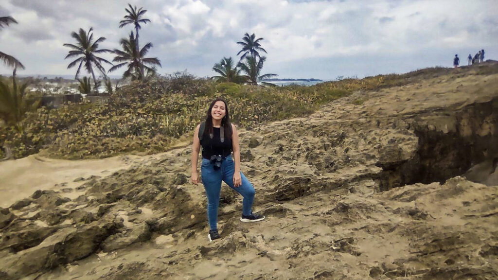 The author, Vanessa Ramos, posing at the Cueva del Indio on a gloomy day