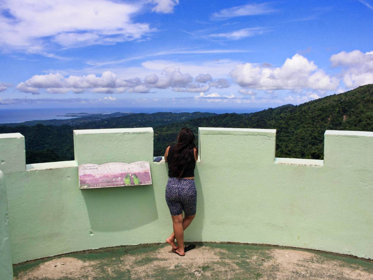 The author Vanessa Ramos, enjoying the overlooking view from the Yokahu Tower