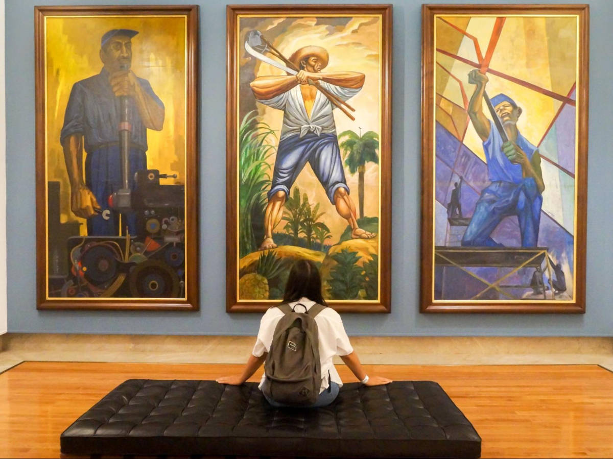 The author Vanessa Ramos admiring the artworks inside the museum