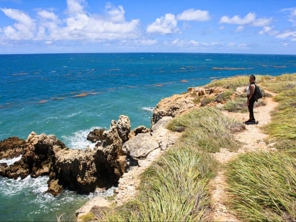 The author Vanessa Ramos, admiring the view at Cabo Rojo’s Wildlife Refuge