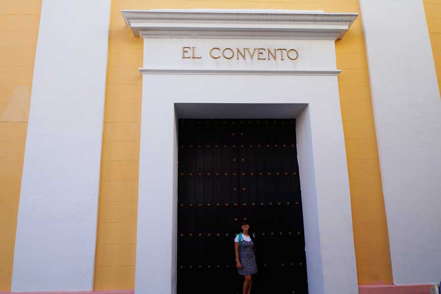 The author outside the Hotel El Convento