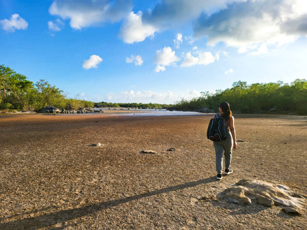 The author Vanessa Ramos, exploring in Punta Guaniquilla in Cabo Rojo