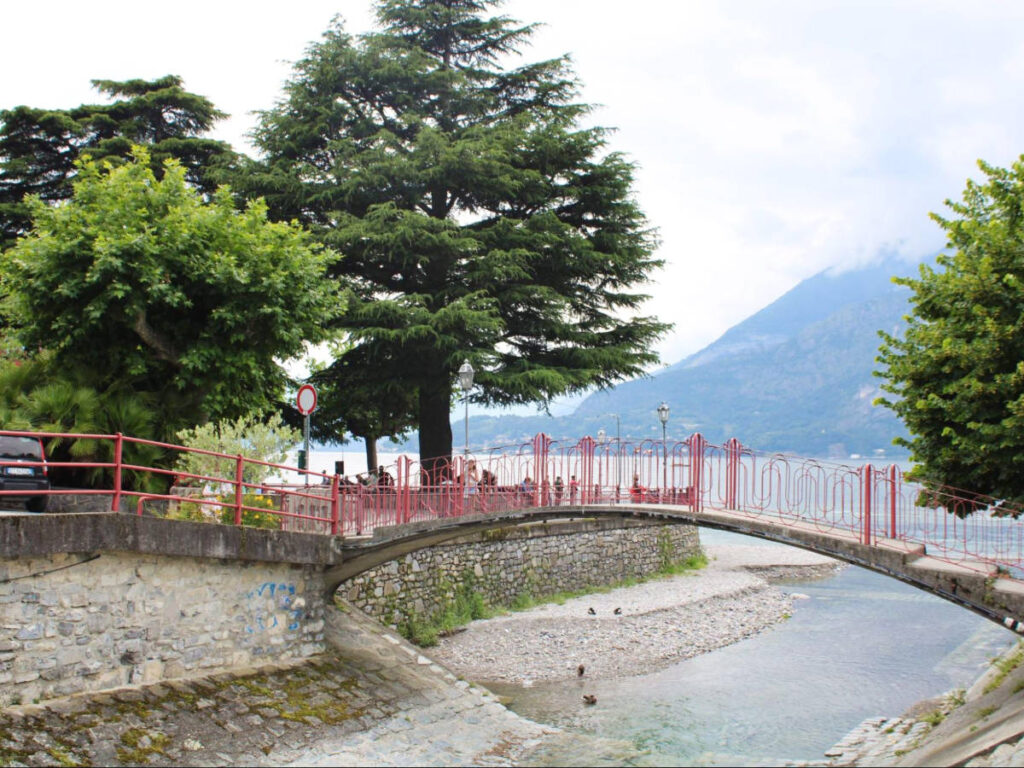 View of the bridge and the scenic view in Varenna