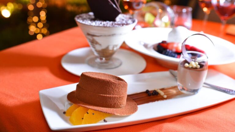 A selection of various desserts arranged on a white plate