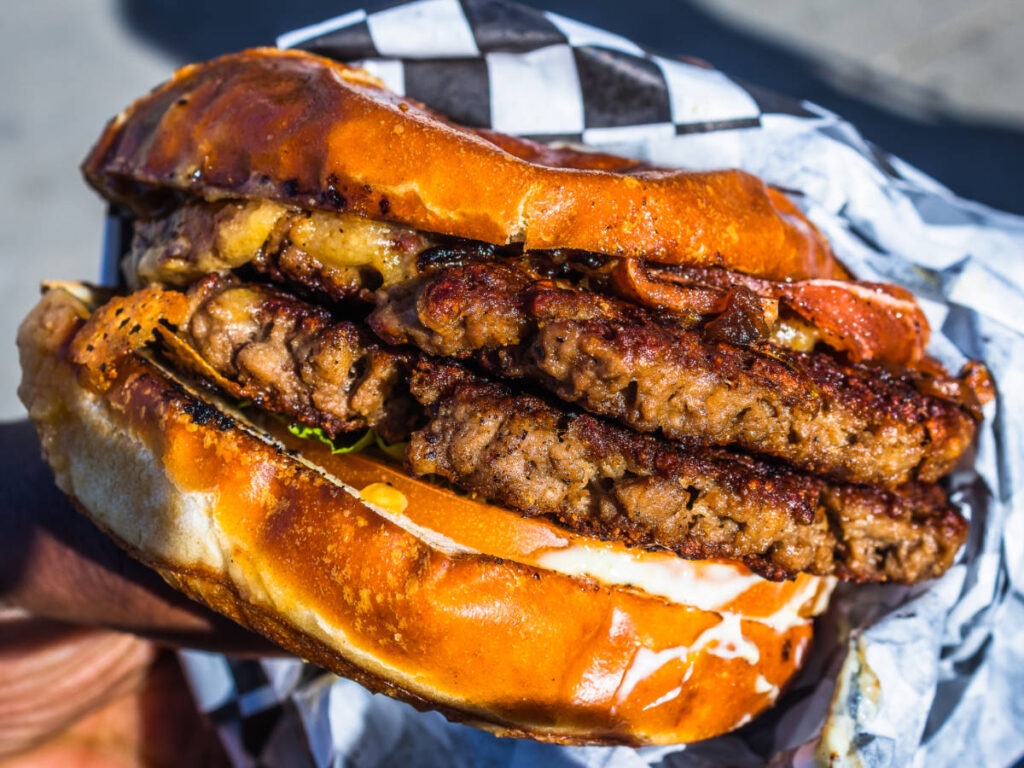 Closeup look of the vegan burger
