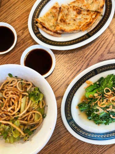 View of the plates with a variety of vegan dishes from MAKfam