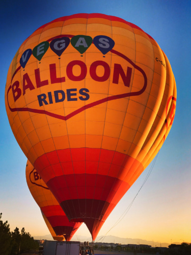View of the Vegas Balloon Rides' hot air balloons