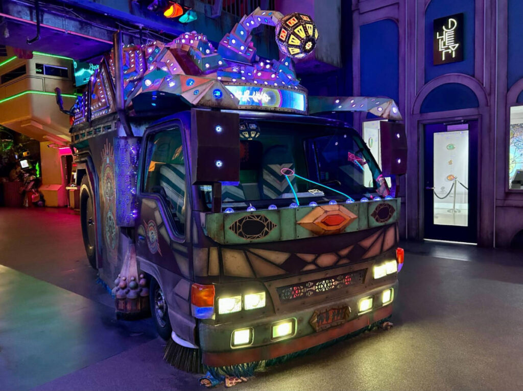 A unique vehicle inside C Street