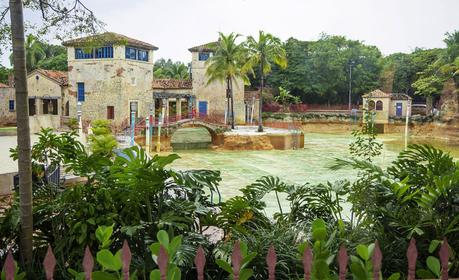 View of the Mediterranean architecture in Venetial pool