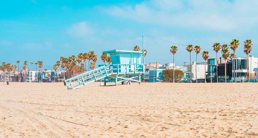 A lifeguard station in Venice Beach