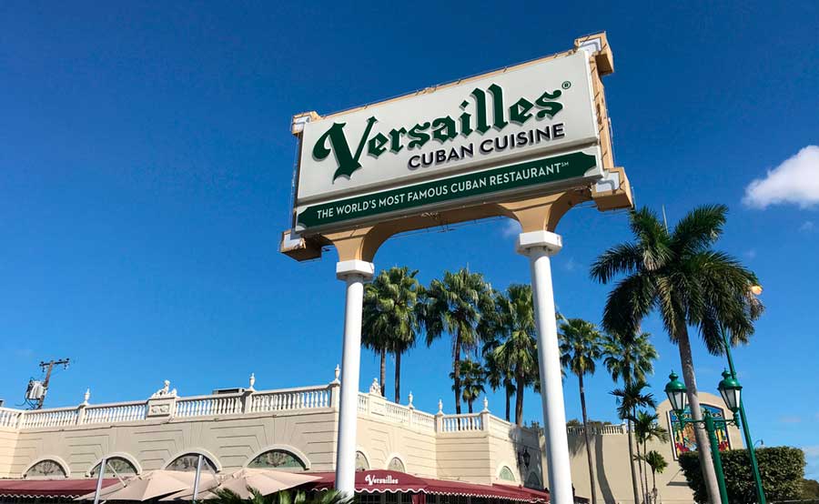 The Versailles Cuban Cuisine signage in Miami