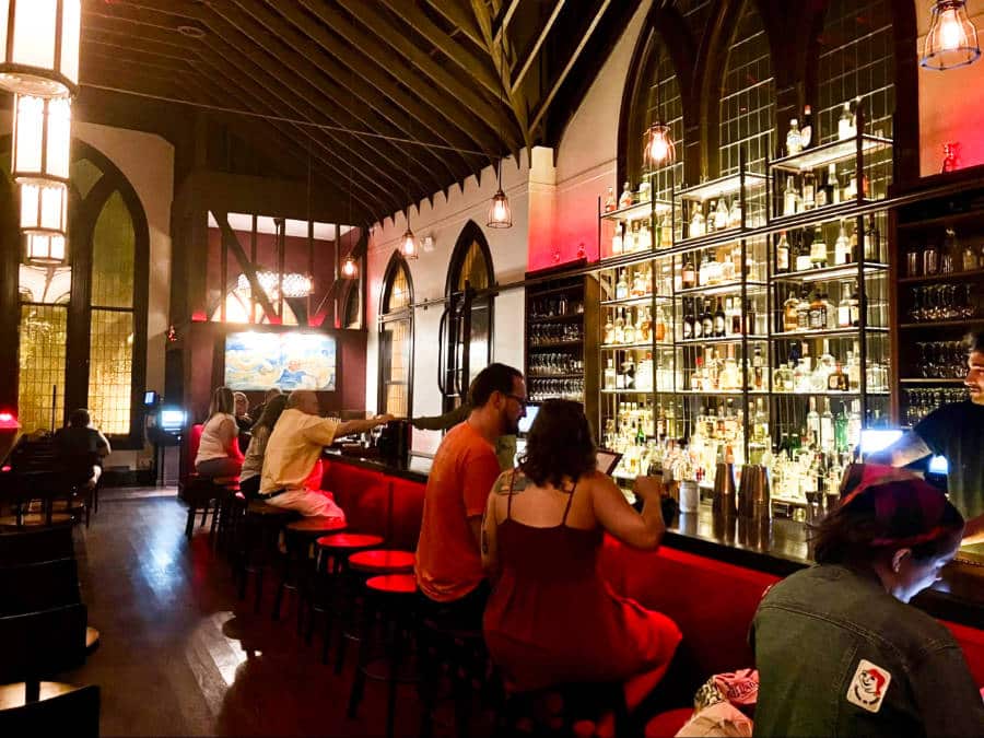 View of the people at the bar counter in side the Vessel Restaurant