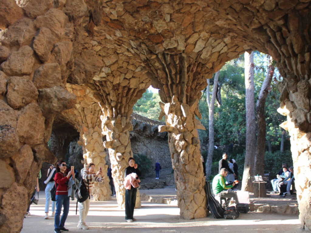 People relaxing at the Viaducts