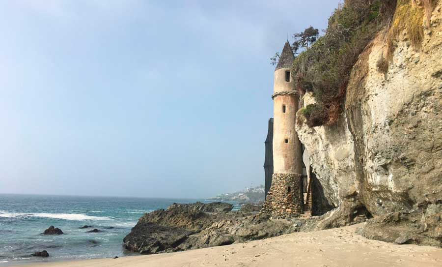 View of a tower on the shoreline of Victoria Beach