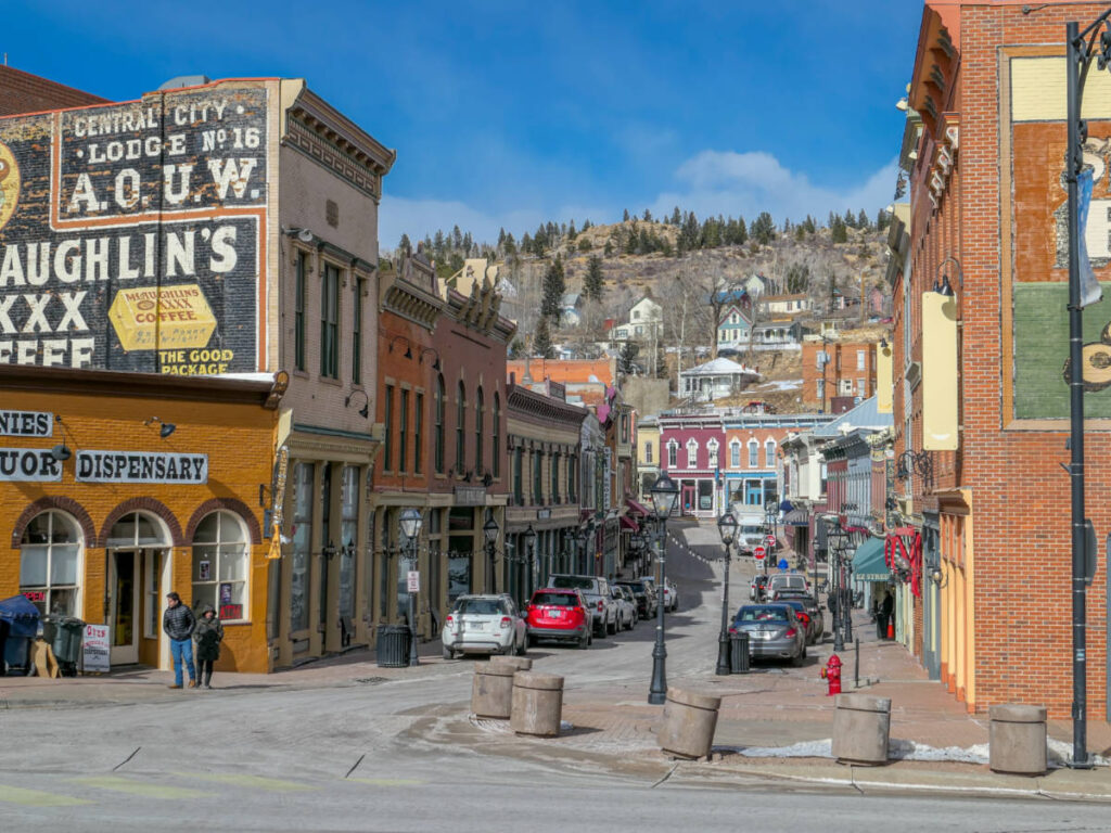View of the Victorian brick buildings in downtown Central City