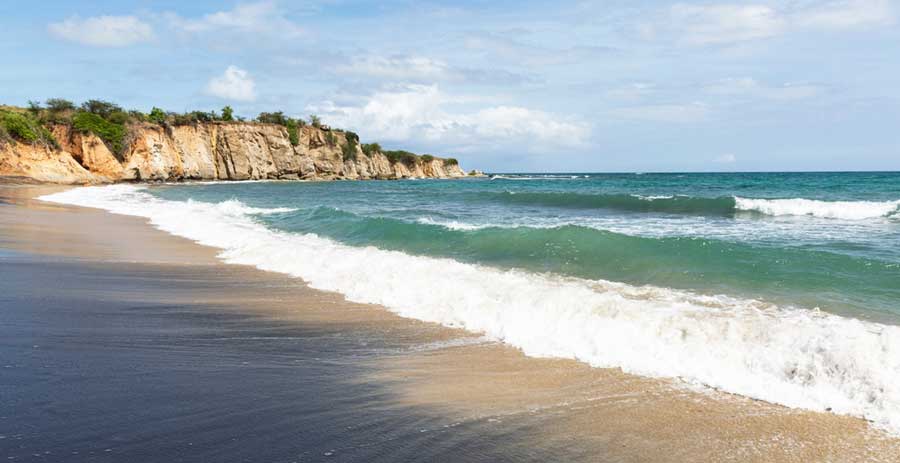 View of an empty beach in Vieques