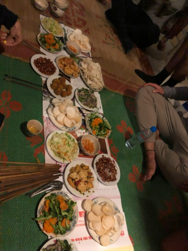 A Vietnamese dinner at the hostel