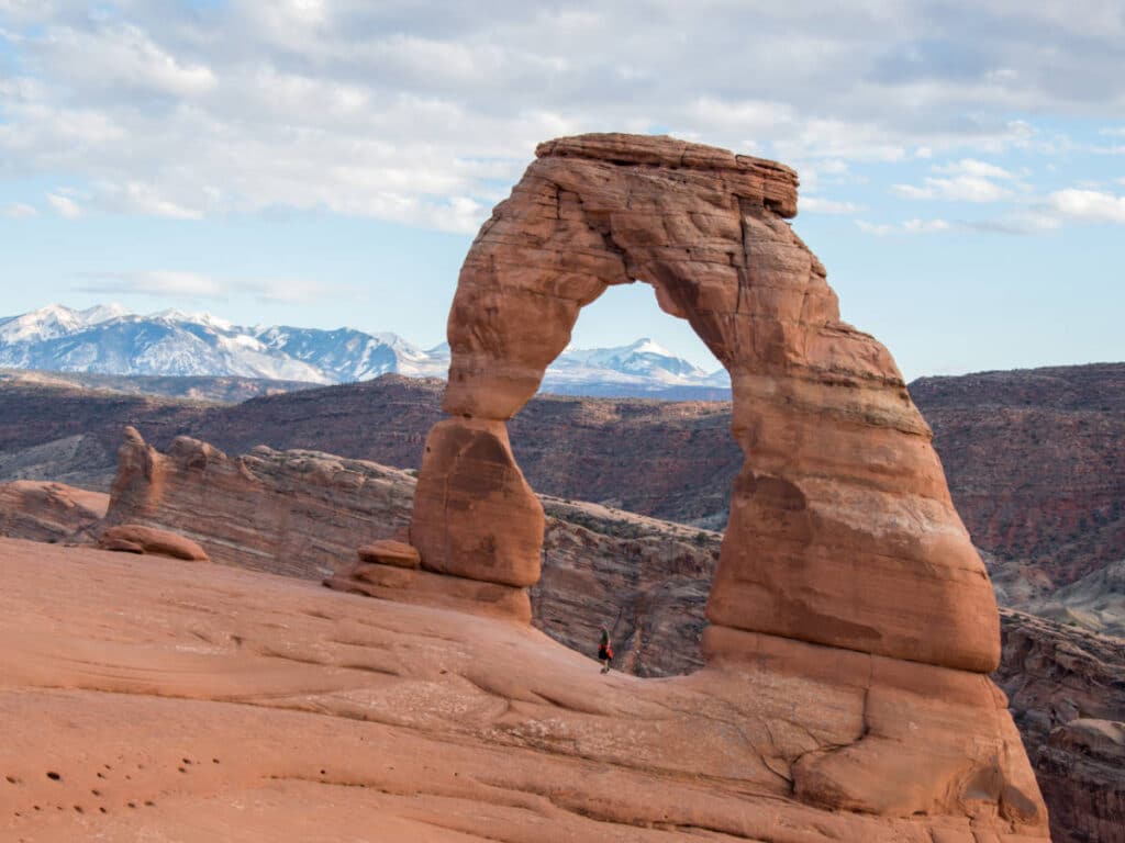 View of La Sal mountains from the Arches National Park