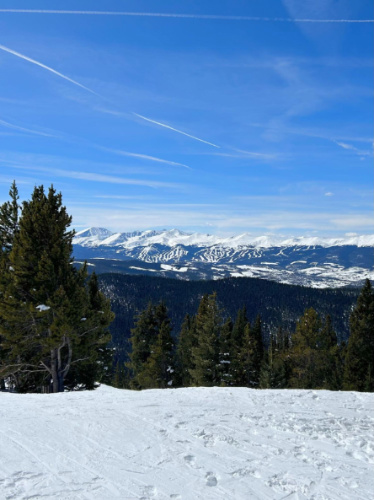 Clear blue sky over the Breckenridge Ski Resort