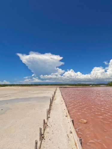 Clear blue sky over the Cabo Rojo Salt Flats
