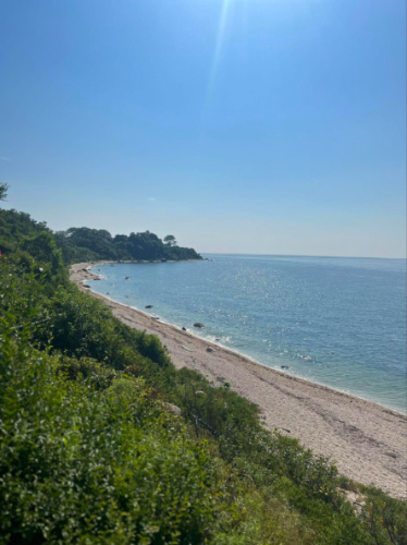 The beach view from Kontokosta Winery