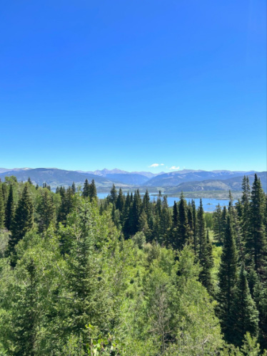 Overlooking view of the Dillon Reservoir from the Lily Pad Lake trail