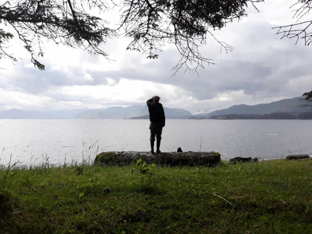 A man admiring the view in Alaska