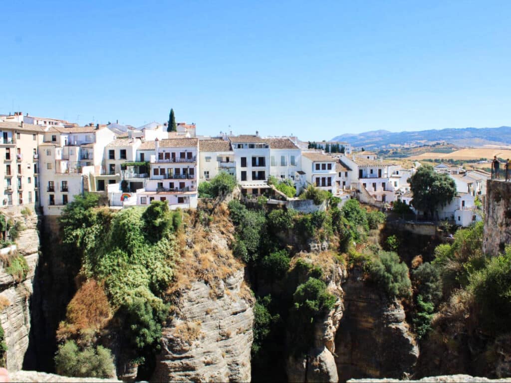 Panoramic view of the buildings on the cliff at Ronda