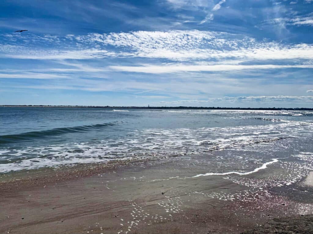 Scenic view of the calm Vilano Beach on a sunny day