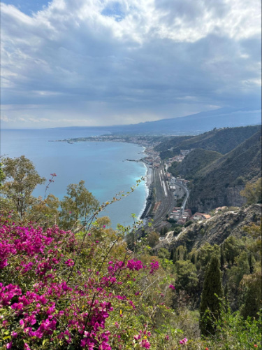 Overlooking view from Villa Comunale di Taormina