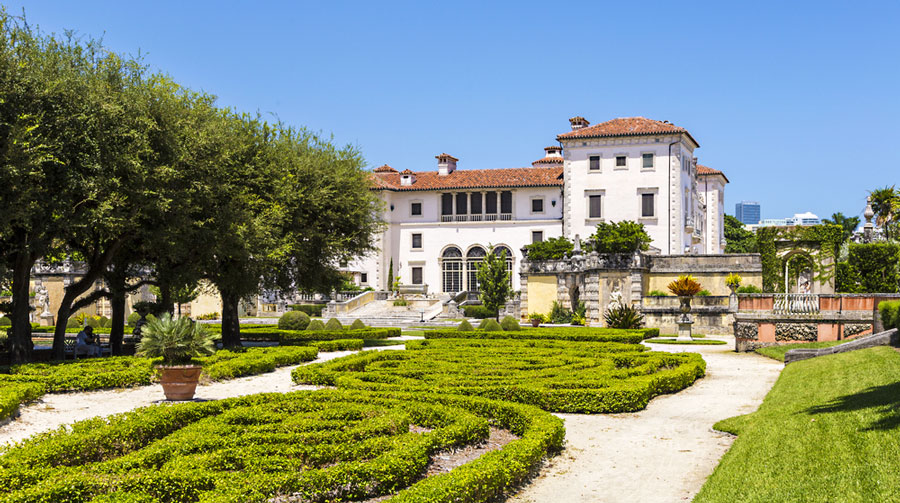 View of the Vizcaya Museum and Gardens from the outside