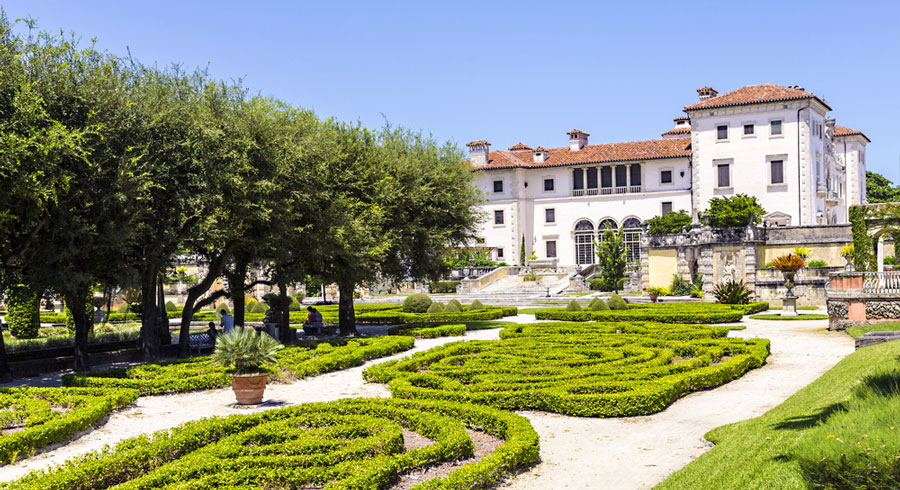 View of the Vizcaya Museum and Gardens from the outside