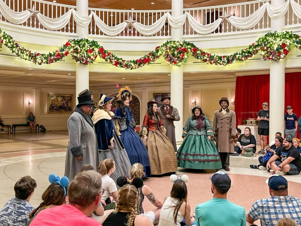 The Voices of Liberty performs a Christmas carol