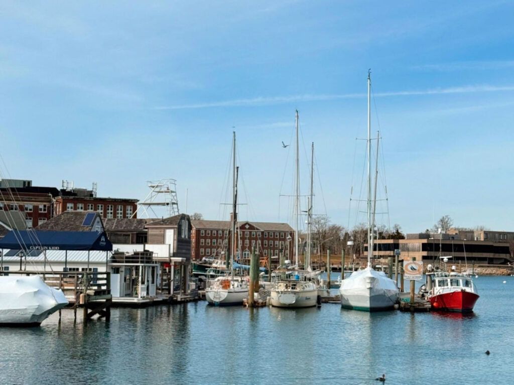 Boats docked at WHOI