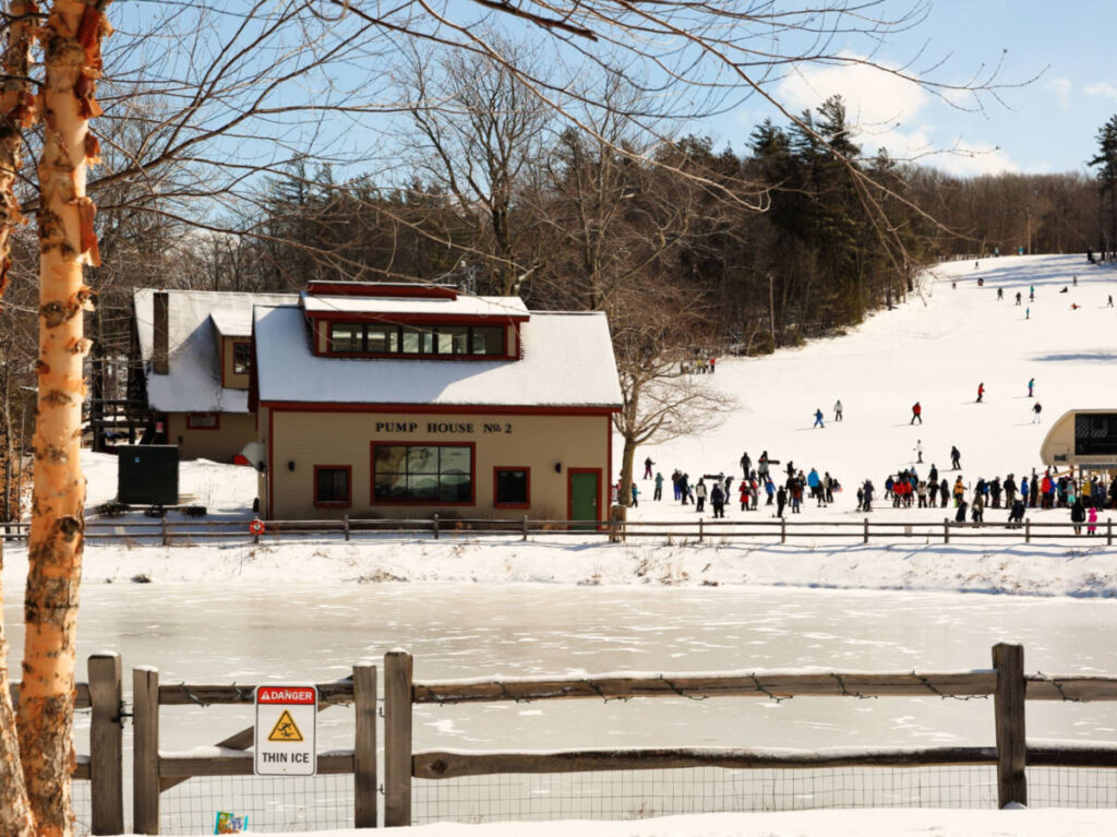 Panoramic view of the landscape around the Wachusett Mountain Ski Area
