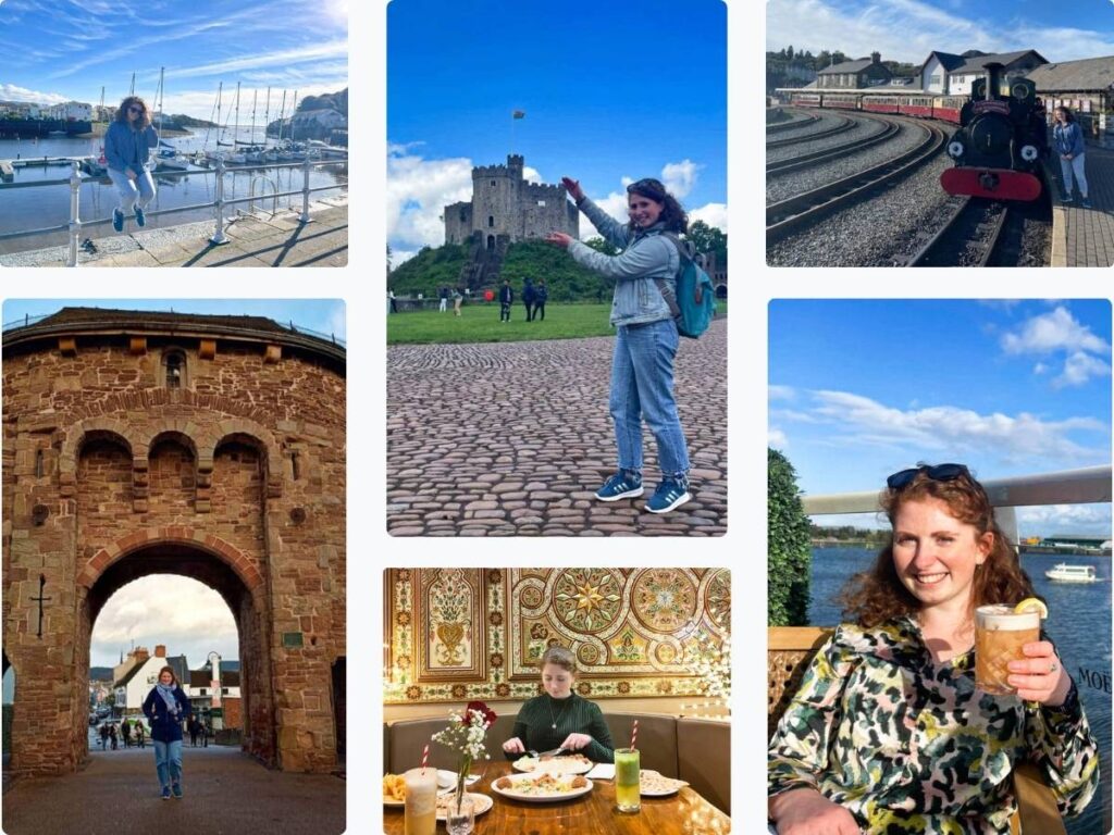 A photo collage of Wales writer