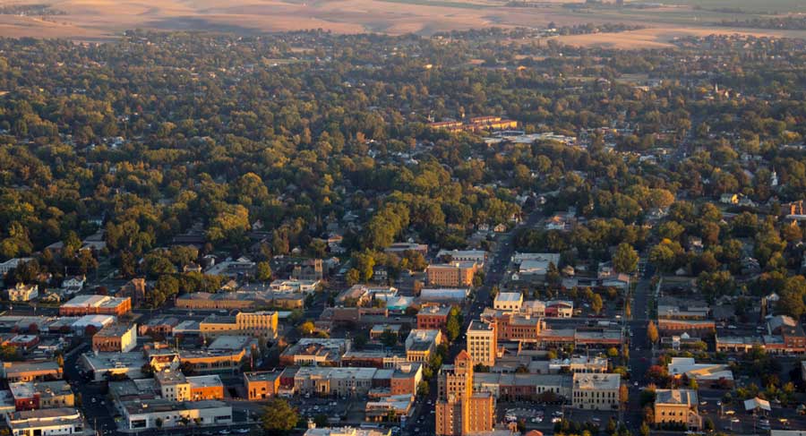 Aerial view of the Walla Walla in Washington